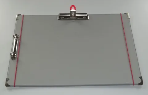 Clipboard - Schreibbrett incl. 2-Ring-Rund-Mechanik  DIN A3 Querformat grau