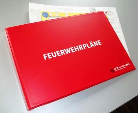 Ringordner DIN A3 quer rot - mit Aufdruck - 1 Klarsichttasche