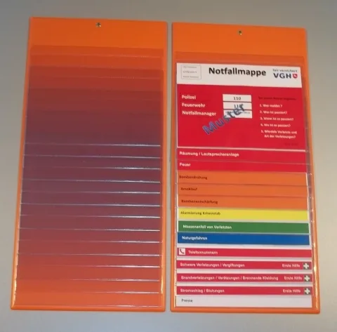 Notfall Orgaboard  mit 14 Taschen f. Inhalt DIN A5 querformatig